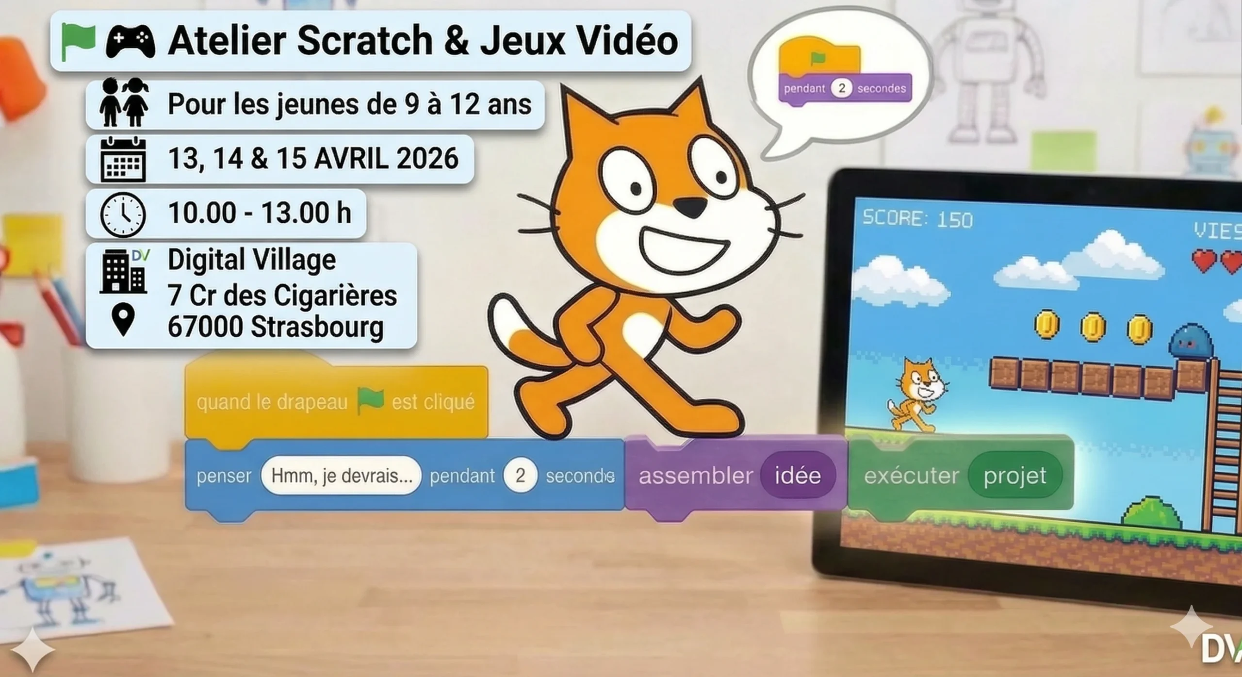 Atelier Jeux Vidéo avec Scratch (du CM1 à la 5ème)